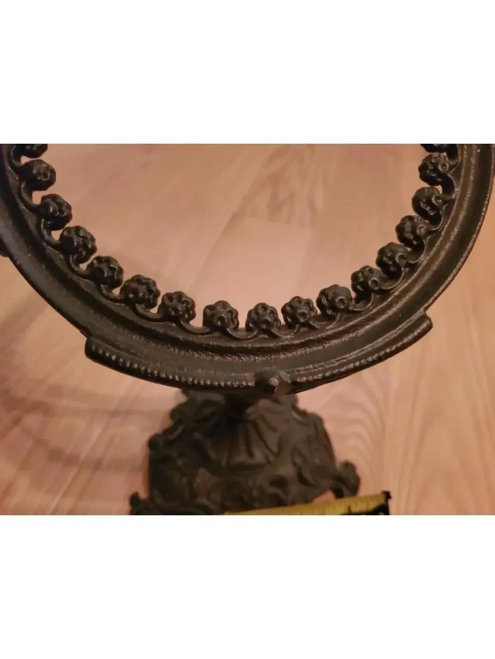 Mid Century Gothic Victorian Style Cast Iron Vanity Mirror